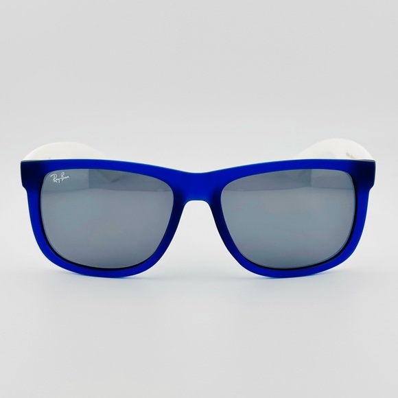 Ray-Ban Justin Sunglasses RB4165 Matte Transparent Blue Frame with Gray Lenses - Picture 3 of 12